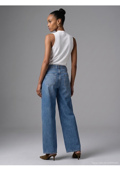 Dilvin 72356 Tencel Wideleg Denim-mavi