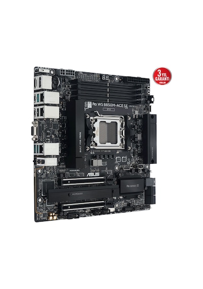 Asus Pro Ws B850m-ace Se, 4xddr5, 2xm.2, Hdmı, Dp, Type-c, D-sub, Pcıe 5.0, Am5 Soket Micro-atx Anakart 78011099