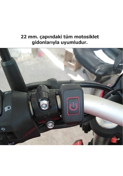 Motosiklet Led Işıklı Gidon Anahtarı Sis Lambası Aç Kapa Düğmesi