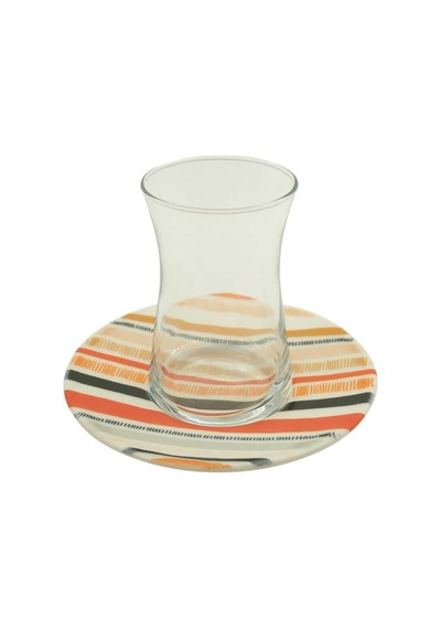 Heybeli 6 Kişilik 12 Parça Çay Seti 160 Ml Çok Renkli