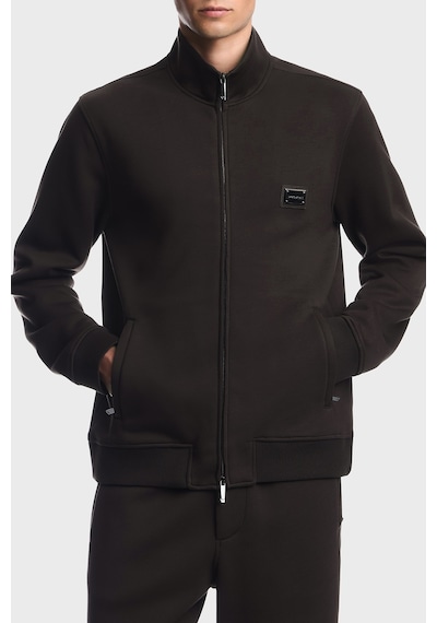 Emporio Armani Modal Kumaş Dik Yaka Fermuarlı Sweat Erkek Sweat Em006821 Af17545 U6030 Koyu Kahve Koyu Kahverengi