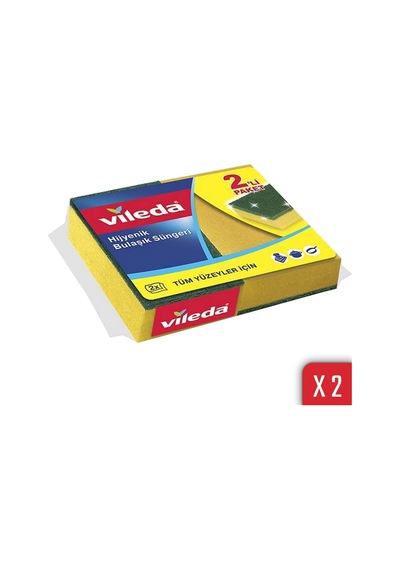 Vileda Hijyenik Düz Bulaşık Süngeri 2 x 2'li