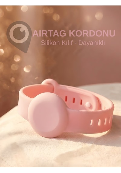 Beylini Airtag Yuvalı Bileklik Çocuk Yaşlı Alzahimer Demans  Bilekliği Boş Airtag Yuvalı Renkli Pembe