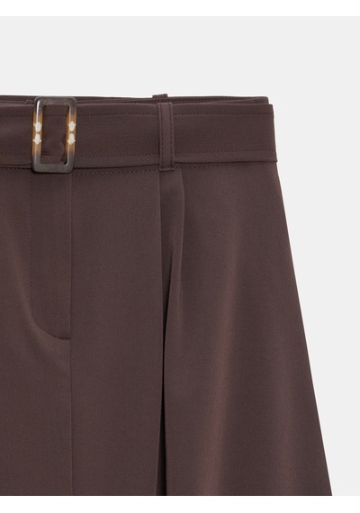 Dilvin 81075 Kemerli Balon Midi Etek-kahve