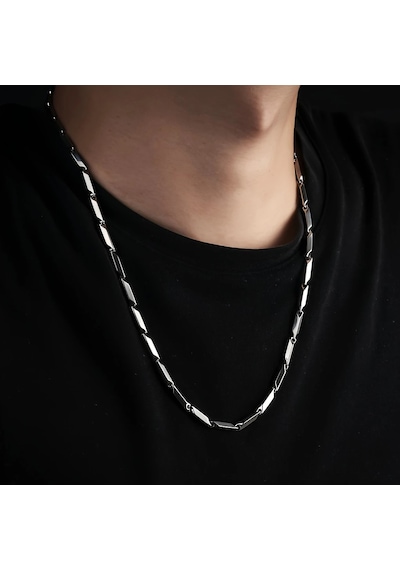 Çelik Kolye Titanyum Melon Düz Model 3 Mm 55 Cm Gümüş Silver Gümüş