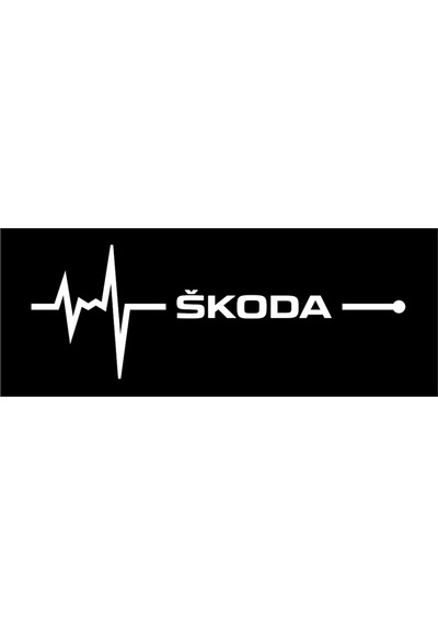 Oto Sticker Skoda Nabız Kalp Atışı Sticker 2 Adet V1