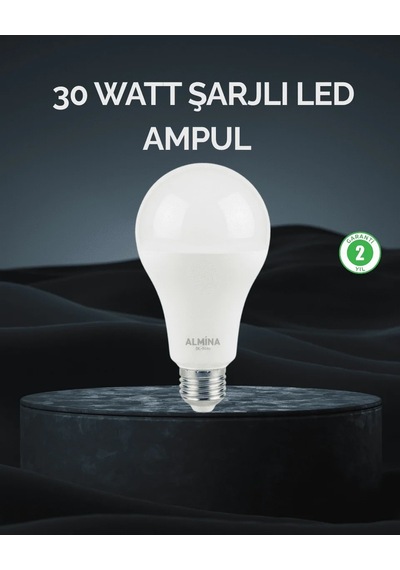 Lb Şarjlı Led Ampul 30 Watt Soğuk Beyaz