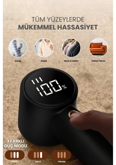 Yeni Nesil Şarjlı Tüy Toplayıcı Tiftik Temizleyici- 3 Mod,1200 Mah 2 Adet Bıçak Ve Kılıf Hediye Çok Renkli