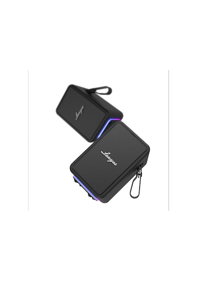 Lenyes S874 Su Geçirmez Özellikli Rgb Işıklı Askılı Taşınabilir Tws Bluetooth Hoparlör V5.3 Siyah