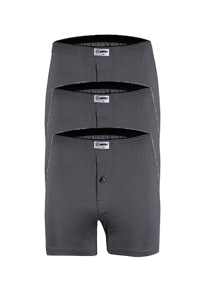 Yıldız 3'lü Paket Erkek Havlu Bel Düz Boxer Füme