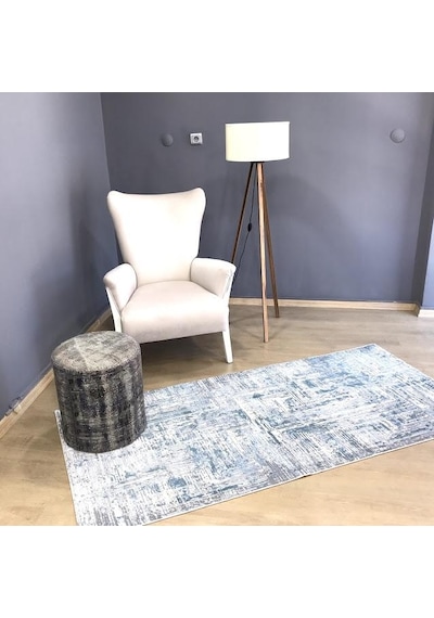Hoom Rugs Ares 1005 Mavi Leke Tutmaz Dikdörtgen Salon Halısı Halı Mavi