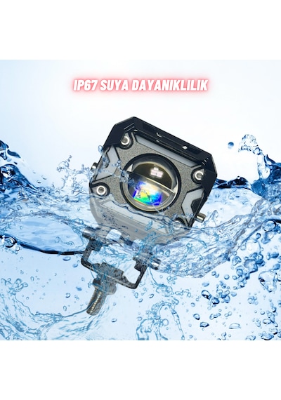 Ultra Parlak Led Motosiklet Ve Off Road Sis Farı Çakarlı 4 Modlu