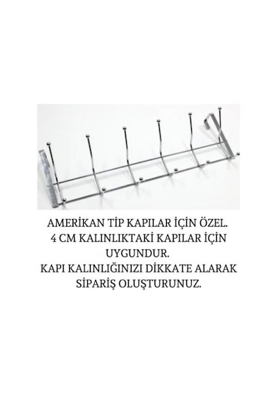 Krom Misketli Kapı Arkası Amerikan Askı Gri