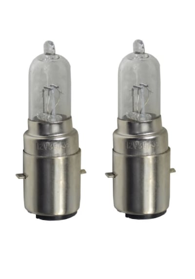 2 Adet 12V HS2 BA20D 35/35W Halojen Standart Renk Ampul