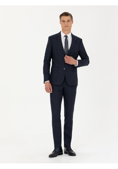 Cacharel Lacivert Slim Fit Yün Takım Elbise