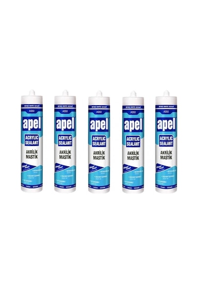 30 Adet Apel As-50 Akrilik Mastik 500 Gr Beyaz Beyaz Beyaz