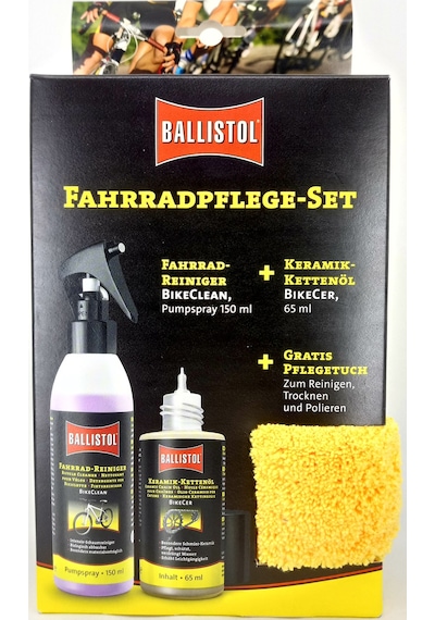 Ballistol Bisiklet Bakım Seti Köpük Temizleyici Seramik Zincir Yağı Mikrofiber Bez