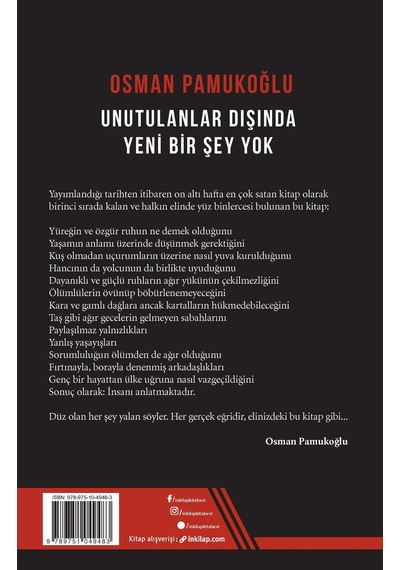 Unutulanlar Dışında Yeni Bir Şey Yok Yeni Kapak