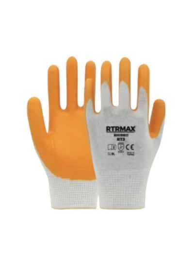 Nitril Kaplı Polyester Eldiven Rt3 Beyaz Sarı No:9 Rtrmax 5 Adet
