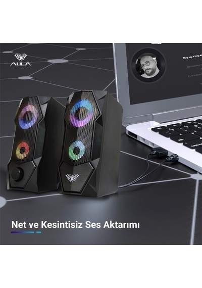 Lexroo N-301 10w Masaüstü Rgb Gaming Oyuncu Pc 1+1 Speaker Hoparlör