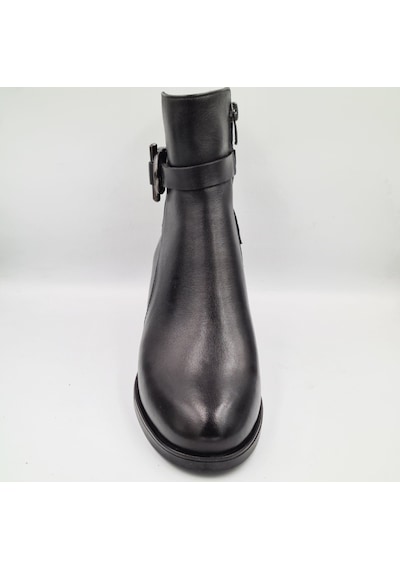 Greyder 59301 5k Siyah Hakiki Deri Kalın Topuklu 4cm Kadın Fermuarlı Casual Bot Siyah