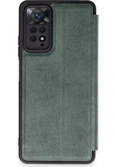 Newface Xiaomi Redmi Note 12 Pro 4g Kılıf Flip Cover - Koyu Yeşil Resimdeki