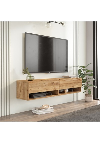 Aven Tv Ünitesi Tv Sehpası Raflı Kapaklı 140cm Çam Ave11-a Atlantik Çam