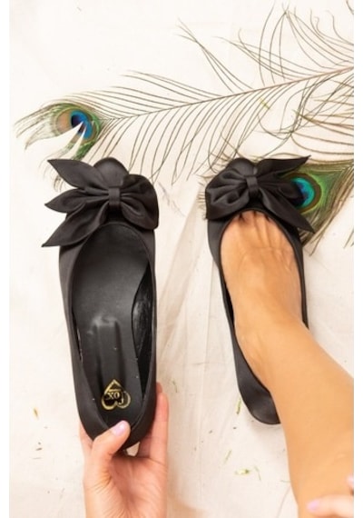 Fox Shoes Siyah Kadın Babet H726810504 Siyah