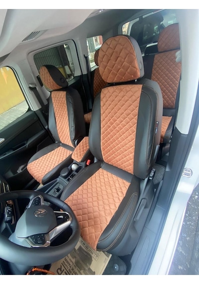 Volkswagen Caddy-2021-2023 Uyumlu-özel Dikim Taytüyü Deri Karışımı