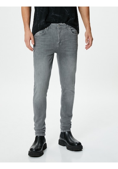 Koton Super Skinny Fit Kot Pantolon - Justin Jean Gri 4wam40376nd Gri