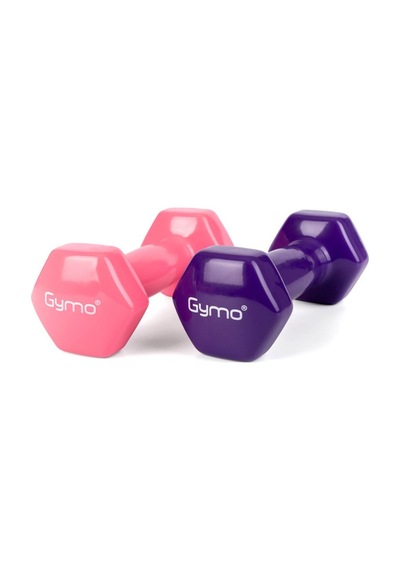 Gymo Hex Shape Vinil Dambıl 2x2kg Pembe