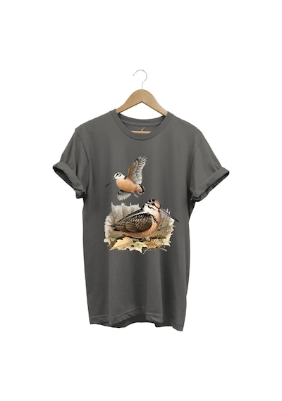 Avcılık Hunter Çulluk Avcılığı Baskılı %100 Pamuk Regular Fit Gri T-shirt Antrasit