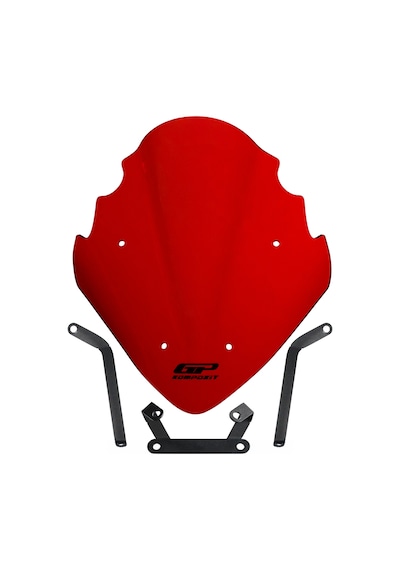 Gp Kompozit Bajaj Pulsar Ns 200 2011-2024 Uyumlu Ön Cam Kırmızı 37 Cm