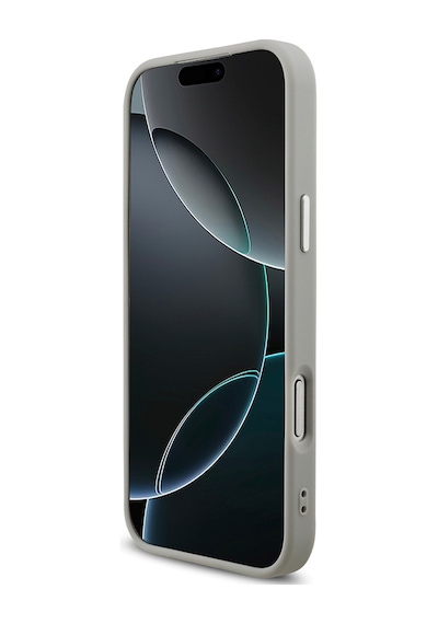 Apple Uyumlu iPhone 17 Pro Max Kılıf Guess Lisanslı M-safeli Metal Kamera Çerçeve Üçgen Logolu Glitter Gri Gri