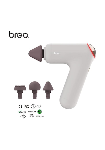 Breo Massage Gun M0220 - Isı Terapili, Fırçasız Motorlu Ve Taşına Gri