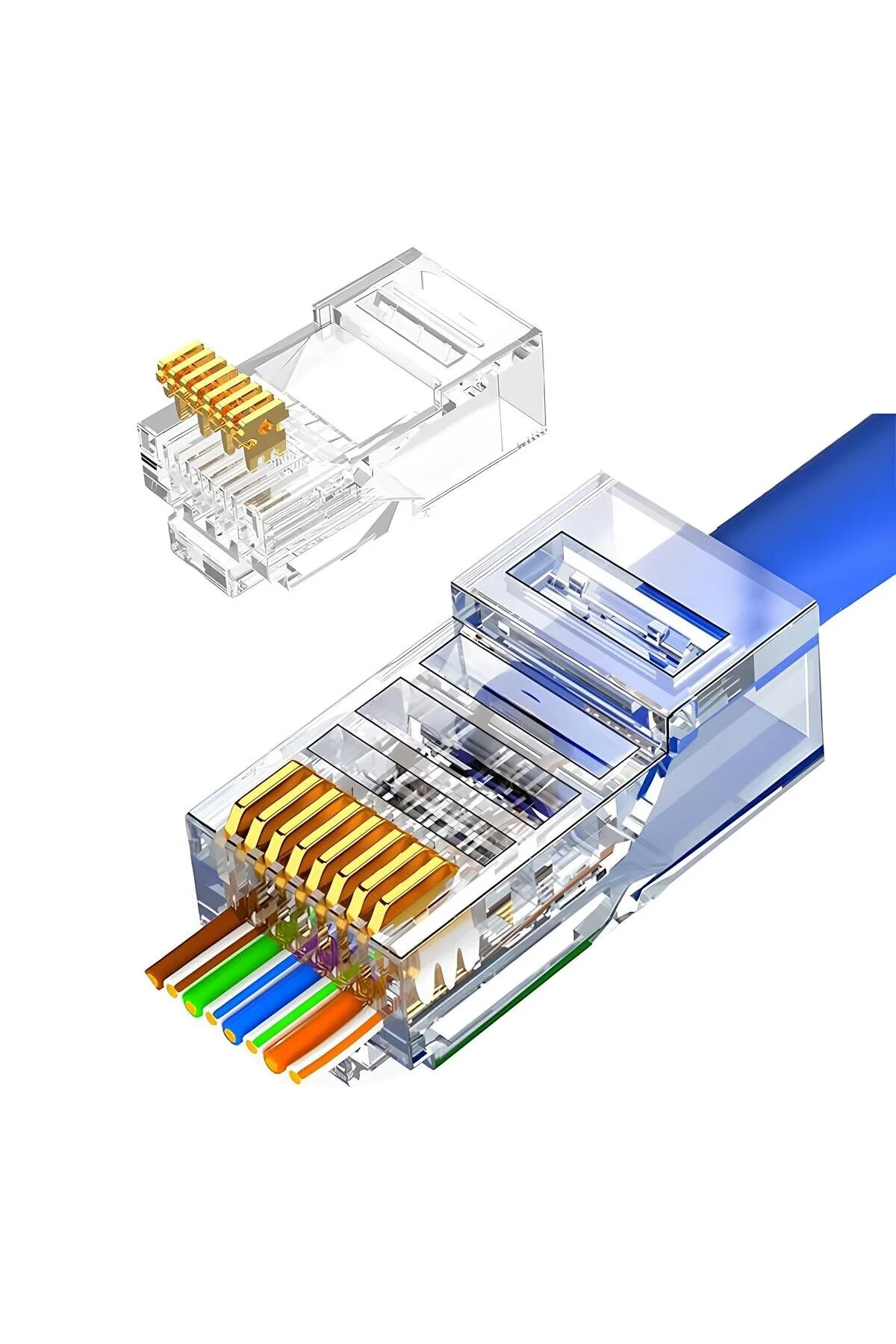 Rj45 Cat6 Yeni Nesil Delikli Jack Konnektör 100 Adet