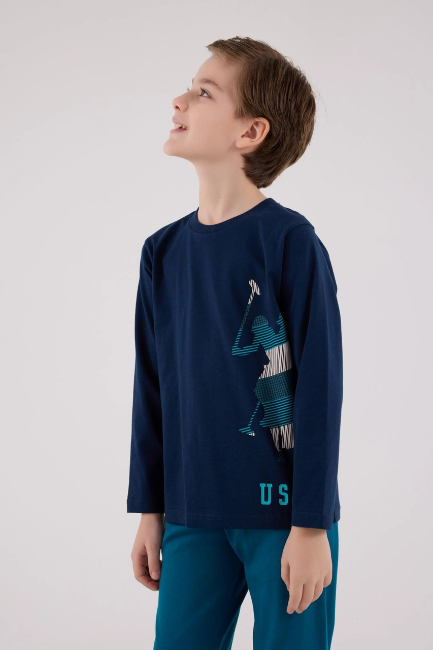 U.s. Polo Assn. Erkek Çocuk Logolu Lacivert %100 Pamuklu Uzun Kollu Paça Lastikli Pijama Takım Lacıvert U.s. Polo Assn. Erkek Çocuk Logolu Lacivert %100 Pamuklu Uzun Kollu Paça Lastikli Pijama Takım Lacıvert