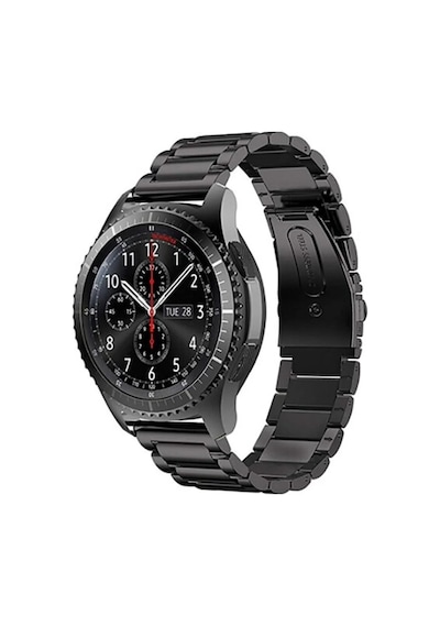 Samsung Galaxy 46mm Uyumlu 22mm Kauçuk Yumuşak Siyah Silikon Saat Kordonu Kayışı Diğer