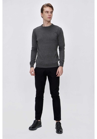 Morven Basic Dinamik Fit Rahat Kesim Bisiklet Yaka Triko Kazak 99kc017005100 Gri