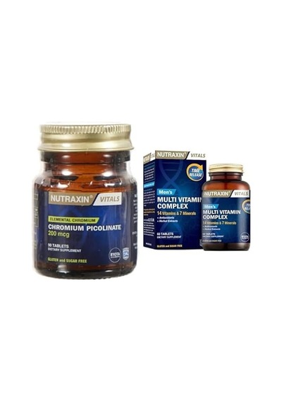 Nutraxin Vitals Chromum Picolinate 200 Mcg 90 Tablet Takviye Edici Gıda Ve Nutraxin Men's Multi Vitamin Complex 60 Tablet Takviye Edici Gıda