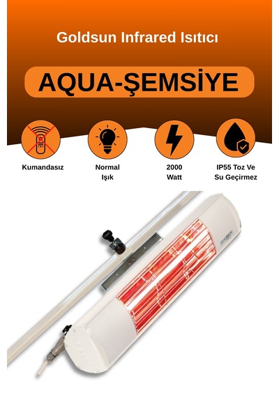 Aqua 2000 Watt Gsu20 Şemsiye Tip Su Dayanıklı Elektrikli Isıtıcı