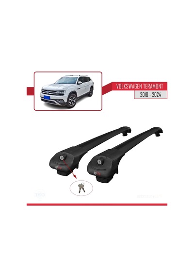 Volkswagen Teramont 2018 Ve Sonrası İle Uyumlu Ace-1 Ara Atkı Tavan Barı Siyah