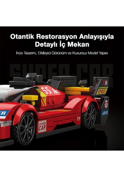 Reobrix Technic 661 Ferrari 499p Spor Araba Yaratıcı Yapı Blok Seti Building Blocks - 307 Parça