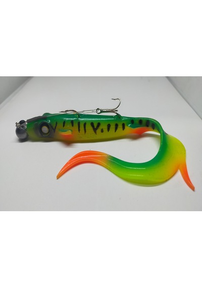 Shock Tail 19 Cm Üçlü İğne No:6 Çelik Tel Modifiyeli Hazır Zokalı Silikon Yem 26 Gr