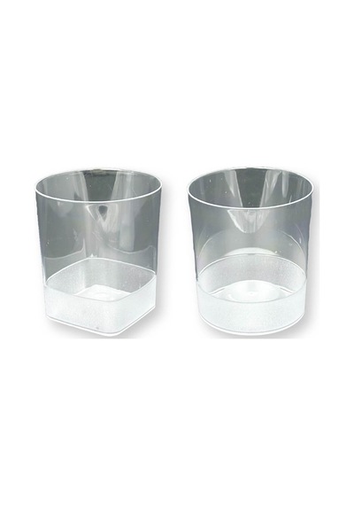 1 Adet Kristal Sert Plastik Mika Yuvarlak Ve Kare Bardak 10'arlı Paket
