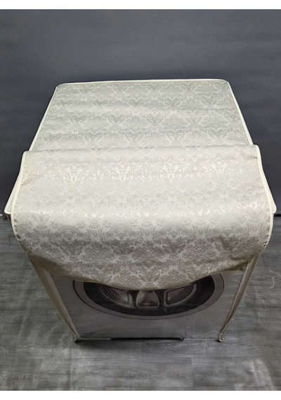 Krem Polyester Kumaş Çamaşır Makinesi Örtüsü Leke Tutmaz, Su Geçirmez Modern Tasarım Bej