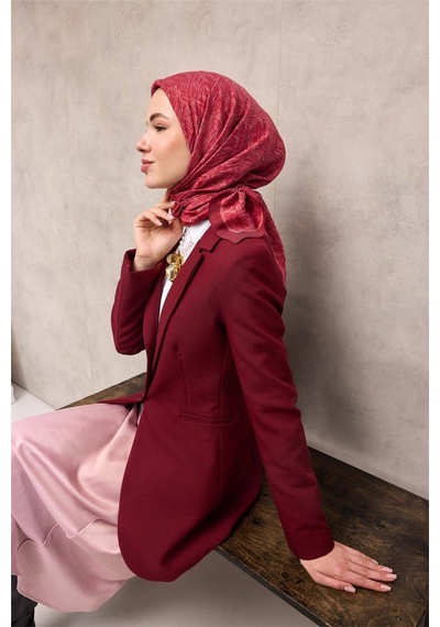 Silk Home Viskon Velora Eşarp Dört Mevsim Labirent Desen Bordo 90x90 Çok Renkli