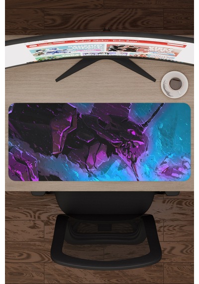 Neon Genesis Evangelion Dikişli Kauçuk Oyuncu Mousepad V1 - 70x30 Xl Gaming Mouse Pad