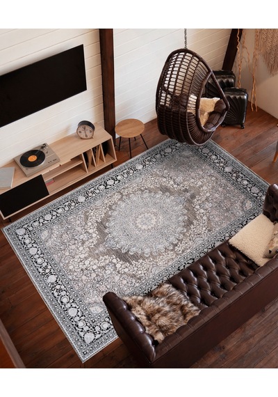 Dolce Vita Halı El-hamra 8453 Charcoal Modern Salon Halısı Siyah