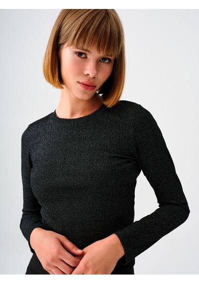 LOFT Fitted Kadın Tshirt U.kol Lf2036707 Q1.v1 Siyah